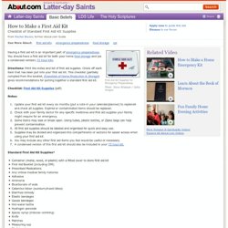 First Aid Kit - How to Make a First Aid Kit