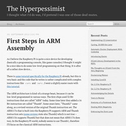 First Steps in ARM Assembly - The Hyperpessimist