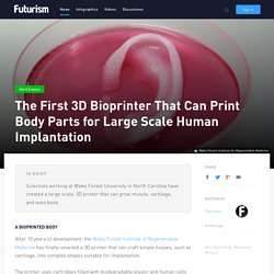 The First 3D Bioprinter That Can Print Body Parts for Large Scale Human Implantation