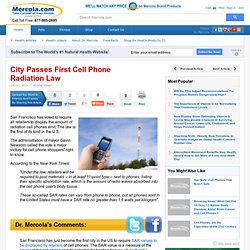 First US City Pass Cell Phone Radiation Law