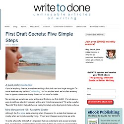First Draft Secrets: Five Simple Steps
