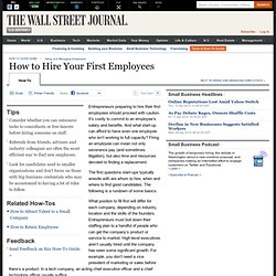 How to Hire Your First Employees - Small Business