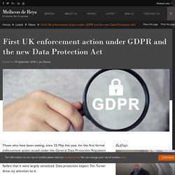 First UK enforcement action under GDPR and the new Data