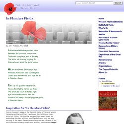 First World War Poems - In Flanders Fields by John McCrae