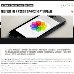The First iOS 7 Icon Grid Photoshop Template