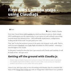 First AWS Lambda steps - using ClaudiaJs