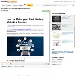 How to Make Your First Medical Website a Success