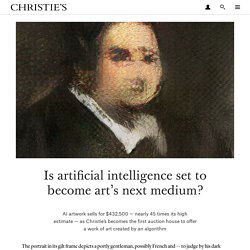 The first piece of AI-generated art to come to auction