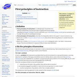 First principles of instruction