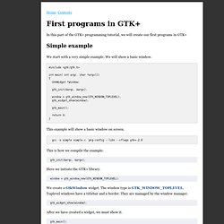 First programs in GTK+