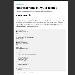 First programs in PyQt4 toolkit