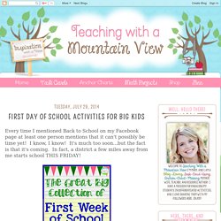 First Day of School Activities for Big Kids