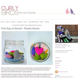 First Day of School - Pocket Hearts - Curly Birds