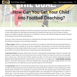 First Steps Soccer - Kids Football Coaching