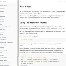 First Steps · A Byte of Python
