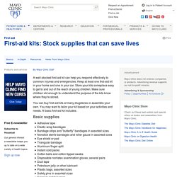 First-aid kits: Stock supplies