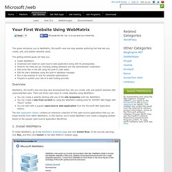 Your First Website Using WebMatrix