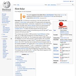 First Solar - Wiki
