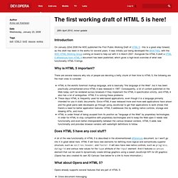 The first working draft of HTML 5 is here!