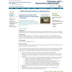 Fisheries & Aquaculture - Sub-Committee on Aquaculture