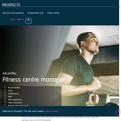 Fitness centre manager job profile