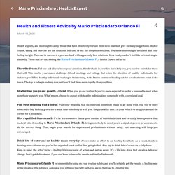 Health and Fitness Advice by Mario Prisciandaro Orlando Fl