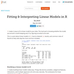 Fitting & Interpreting Linear Models in R
