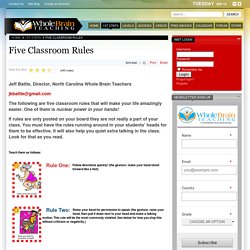 Five Classroom Rules