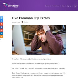 Five Common SQL Mistakes