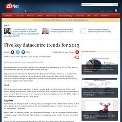 Five key datacentre trends for 2013