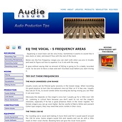 Five Frequency Areas When EQ'ing the Vocal