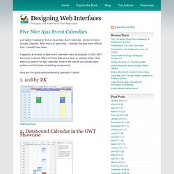 Five Nice Ajax Event Calendars