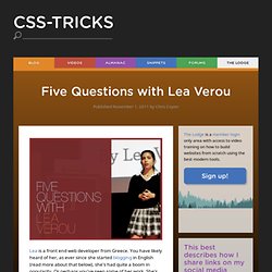 Five Questions with Lea Verou