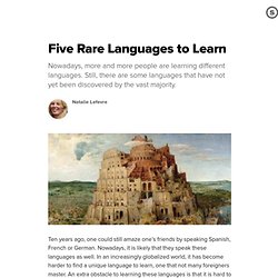 Five Rare Languages to Learn
