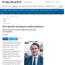 Five tips for starting an online business