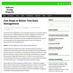 Five Steps to Better Test Data Management