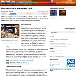 Five tech trends to watch in 2012