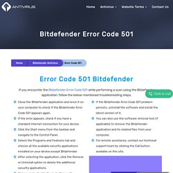 Fix: Bitdefender Error Code 501