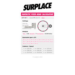 Fixed Gear Calculator - Ratio & Skid Patch for all!