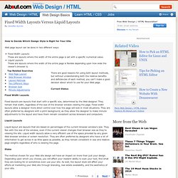 Fixed Width Layouts Versus Liquid Layouts - CSS Web Layouts