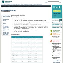 Fixed asset records (Business income tax)