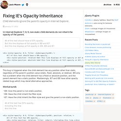 Fixing IE's Opacity Inheritance