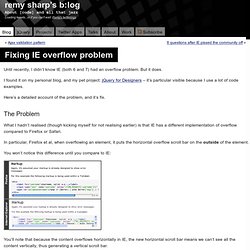 Fixing IE overflow problem