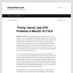 “Fixing” kernel_task CPU Problems in MacOS Lion 10.7
