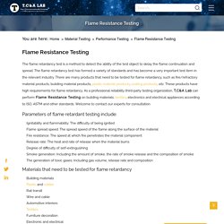 Flame Resistance Testing