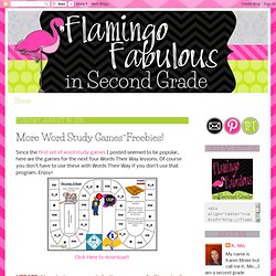 Flamingo Fabulous in Second Grade: More Word Study Games~Freebies!