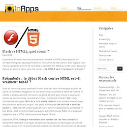 Flash vs HTML5, quel avenir ? - InApps