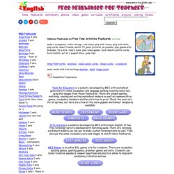 - Hobbies flashcards, leisure activities flashcards, bingo cards, game cards and other printables