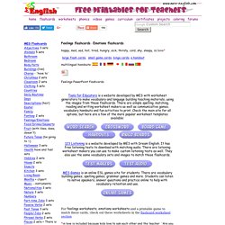 Free Feelings Flashcards, Emotions Flashcards, bingo cards, game cards, worksheets and printables