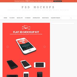 Flat UI 3D Mockup Kit - PSD Mockups